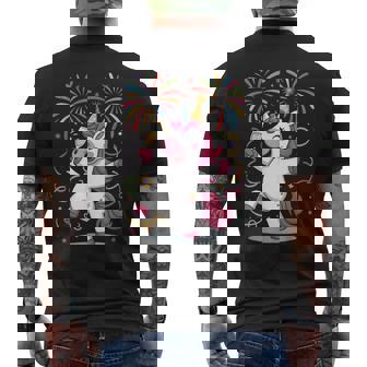 New Year Celebration Unicorn Party Outfit New Year's Eve Men's Back Print T-Shirt | Mazezy