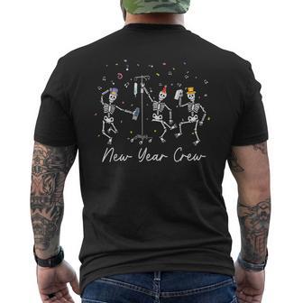 New Year Crew Skeleton Nurse Crew ER ICU New Year Eve Party Men's Back Print T-Shirt | Mazezy