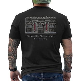 New York City Metropolitan Museum Of Art Usa Hand Drawing Men's T-shirt Back Print - Monsterry