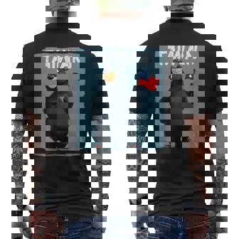 Nice Cartoon Bear Costume With Taiwan Flag Men's Back Print T-Shirt | Mazezy