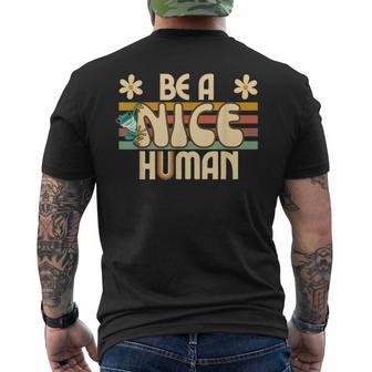Be A Nice Human Retro Kindness Men's T-shirt Back Print - Thegiftio UK