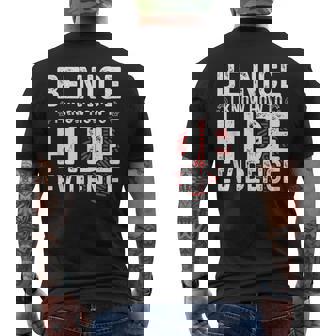 Be Nice I Know How To Hide Evidence Forensic Science Shirt Men's Back Print T-Shirt | Mazezy