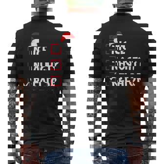 Nice Naughty Realtor Christmas List Men's Back Print T-Shirt | Mazezy