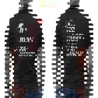 Nice Naughty Yoga Instructor Christmas List Men's Back Print T-Shirt | Mazezy