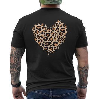 Niedliches Tiermuster Leopard Gepard Leopard Herz T-Shirt mit Rückendruck - Geschenkecke