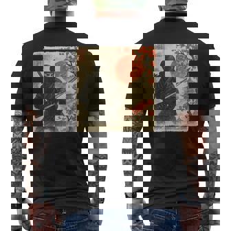 Ninja Samurai Japanese Warrior Costume Sumi-e Art Men's Back Print T-Shirt | Mazezy