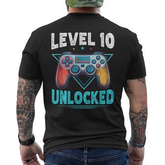 Nivel 10 Desbloqueado Gamer 10º Cumpleaños Juegos Niños Niñas Camiseta Hombre Estampado Espalda - Regaloses