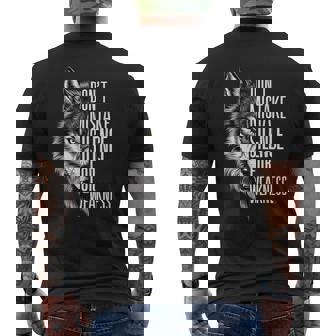 No Confundas Elilencio Con La Debilidad Inspirador Amante Del Lobo Camiseta Hombre Estampado Espalda - Regaloses