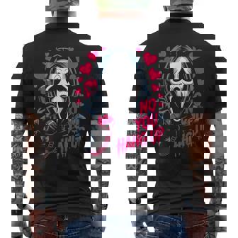 No You Hang Up Ghost Calling Horror Romantic Halloween Men's Back Print T-Shirt | Mazezy