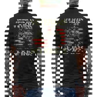 No Kings Veterans Patriotic America Flag No Kings Men's T-shirt Back Print | Seseable CA