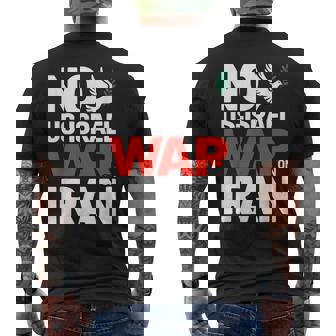 No War In Iran No Us Isreal War On Iran Dove Olive Peace Men's T-shirt Back Print - Monsterry
