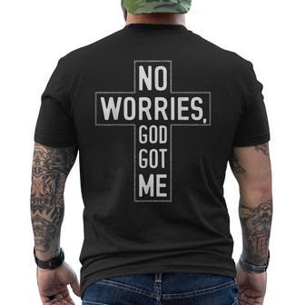 No Worries God-Got Me キリスト教 宗教 信仰 イエス 聖書 メンズTシャツ バックプリント - Kawaiitshirt