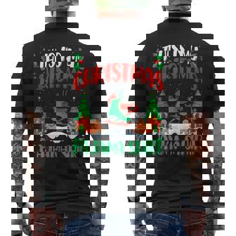 Nordic Skating Christmas Pajama Shirt Nordic Skating Xmas Tank Top Men's Back Print T-Shirt | Mazezy