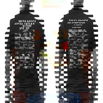 North American Wildlife Nature Camping Educational Animal Men's Back Print T-Shirt - Monsterry