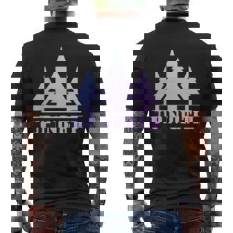 Up North Northern States Wisconsin Montana Washington Idaho Men's Back Print T-Shirt | Mazezy