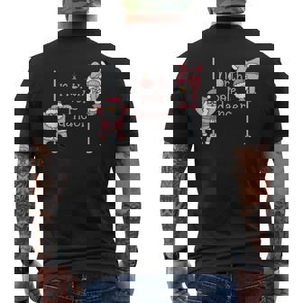 North Pole Dancer Christmas Santa Dancing Holiday Pajama Men's Back Print T-Shirt | Mazezy