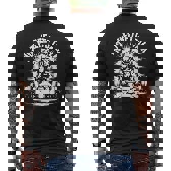 Not Here To Talk Bigfoot Deadlift Gym Men's Back Print T-Shirt | Mazezy