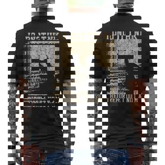 I Do Not Think Therefore I Do Not Am Retro Goth Cat Men's Back Print T-Shirt | Mazezy