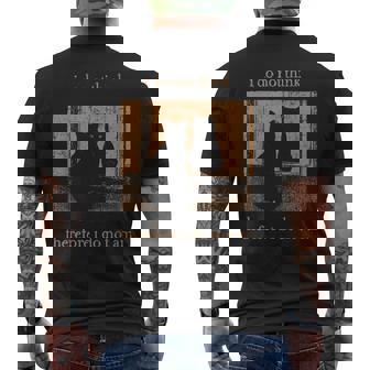 I Do Not Think Therefore I Do Not Am Retro Goth Cat Men's Back Print T-Shirt | Mazezy