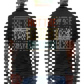 Not The Worst Employee Job Retro Sarcastic Recognition Work Men's Back Print T-Shirt - Monsterry