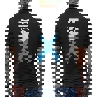 November No Shave Blue Ribbon Prostate Cancer Warrior 2025 Men's Back Print T-Shirt | Mazezy