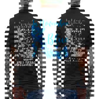 In November We Wear Blue Butterflies Diabetes Awareness Men's T-shirt Back Print | Mazezy