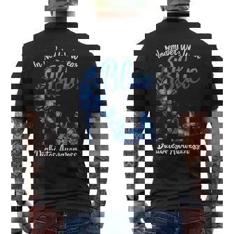 In November We Wear Blue Diabetes Awareness Heart Product Men's Back Print T-Shirt | Mazezy