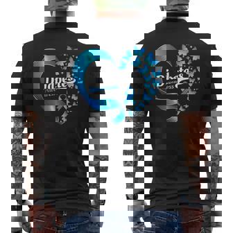 In November We Wear Blue Love Heart Diabetes Awareness Men's Back Print T-Shirt | Mazezy