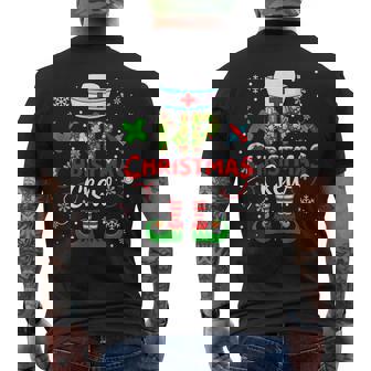 NP Christmas Crew Colorful Floral Costume Elf Nurse Job Men's Back Print T-Shirt | Mazezy