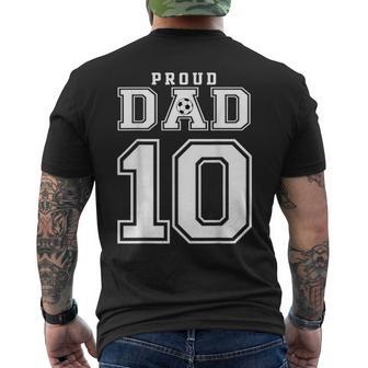 Número 10 Personalizado Orgulloso Fútbol Fútbol Papá Personalizado Hombres Camiseta Hombre Estampado Espalda - Regaloses