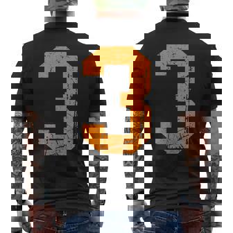 Número De Equipo Deportivo Naranjaintage 3 In Mangas Camiseta Hombre Estampado Espalda - Regaloses
