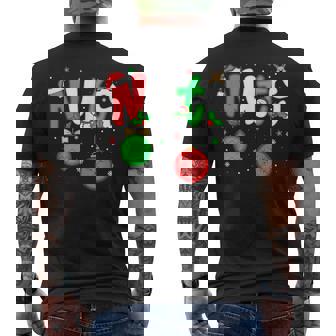 Nuts Chest Matching Couple Humor Xmas Chestnuts Joke Men Men's Back Print T-Shirt | Mazezy