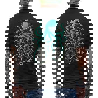 Octopus On Bike Cycling Squid Art Tank Top Men's Back Print T-Shirt | Mazezy