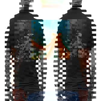 Octopus Pirate Treasure Selfie Ocean Meme Men's Back Print T-Shirt | Mazezy