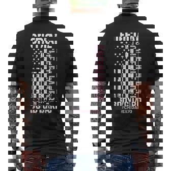 Official Cheerleader Bodyguard Cheer Dad Flag Vintage Tank Top Men's Back Print T-Shirt | Mazezy