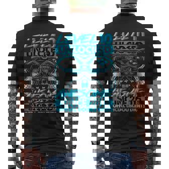 Official Double Digits Level 10 Unlocked 10Th Birthday Boy Men's T-shirt Back Print | Mazezy