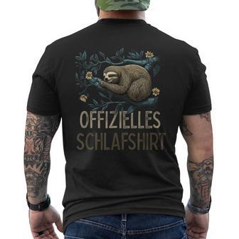 Offizelleschlaf Faultier T-Shirt mit Rückendruck - Geschenkecke