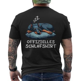 Offizielleschlaf Dobermann Hund Dobermannbesitzer T-Shirt mit Rückendruck - Seseable