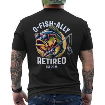 Ofishally Retired 2025 Fisherman Retirement Men's T-shirt Back Print - Monsterry