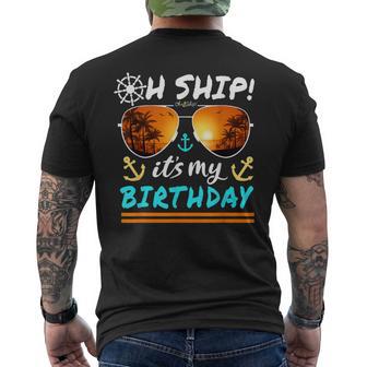 Oh Ship It's My Birthday Cruise Men's T-shirt Back Print - Thegiftio UK