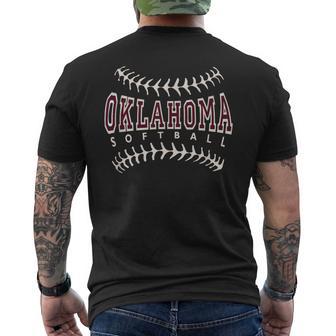 Oklahoma Softball Stitches Men's T-shirt Back Print | Seseable FR