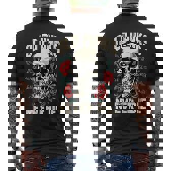 Old Punks Never Die Punk Rocker Bikerkull T-shirt imprimé au dos - Cadeauxyz