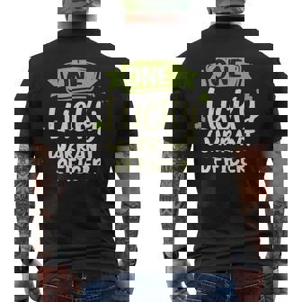 One Lucky Warrant Officer Irish St Patrick's Day Men's Back Print T-Shirt | Mazezy