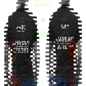 One Lucky Warrant Officer St Patrick's Day Irish Men's Back Print T-Shirt | Mazezy