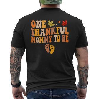 One Thankful Mommy To Be Thanksgiving Pregnancy Announcement Men's T-shirt Back Print - Thegiftio UK