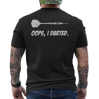 Oops I Darted Shirt I Dart Player Sports Men's Back Print T-Shirt | Mazezy