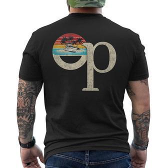 Op Ocean Vintage Pacific Ocean Beach Sun Palm Trees Retro Men's T-shirt Back Print - Thegiftio UK