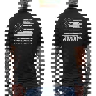 Orienteering Life USA Flag Patriotic Sports Tank Top Men's Back Print T-Shirt | Mazezy