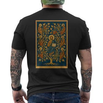 Orthodox Icon Of Jesus I Am The Vine Icon Men's T-shirt Back Print - Thegiftio