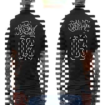 Ossan 03 オッサン（チームユニフォーム風）【変なデザイン屋さん】文字 面白い メンズTシャツ バックプリント - Kawaiitshirt